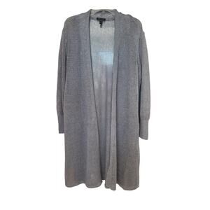 Eileen Fisher Organic Linen Cotton Long Cardigan Grey Size XL